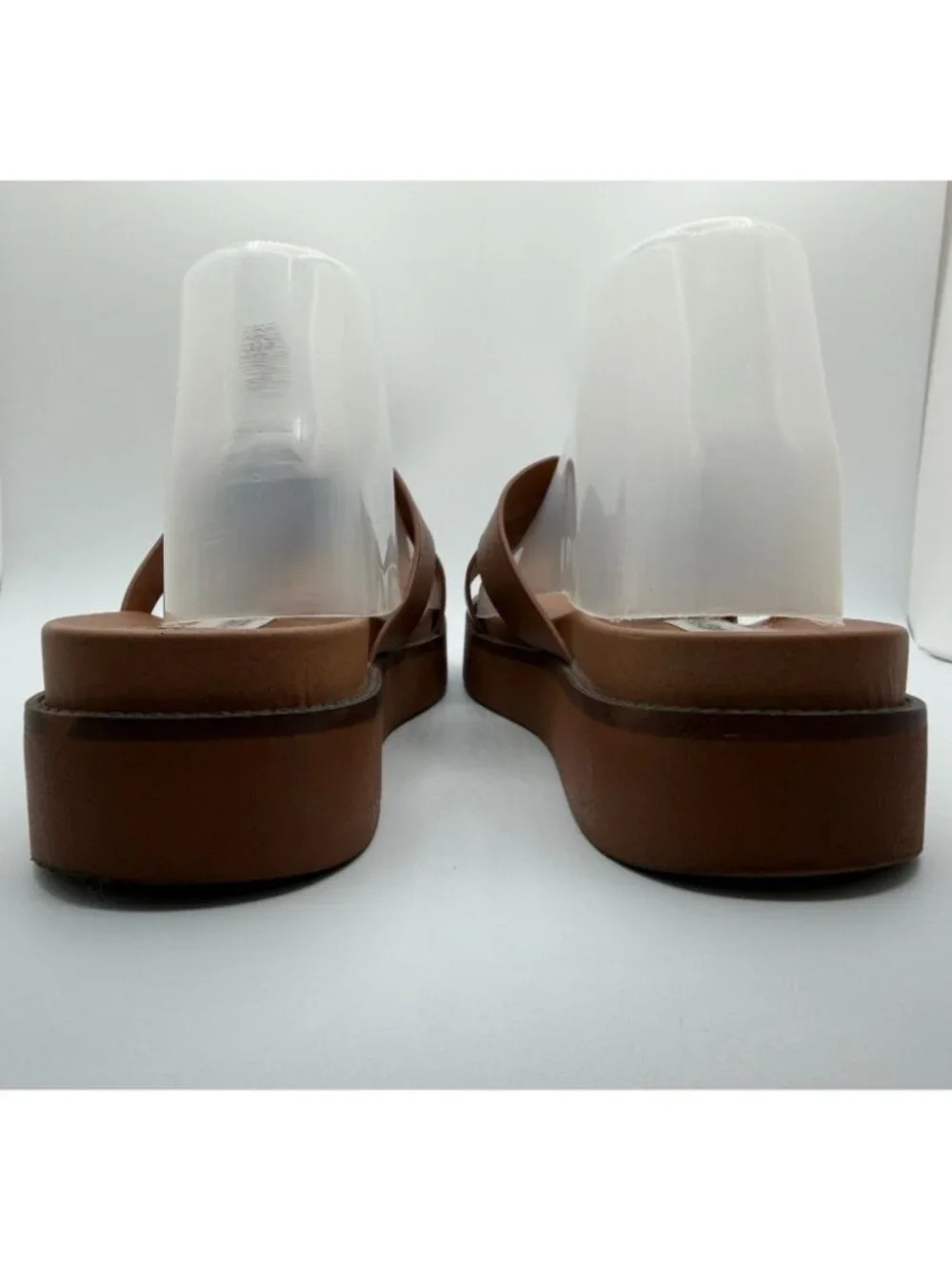 Steve Madden Riches Sandals Women Size 10M Tan Leather Platform Shoes - Picture 12 of 16